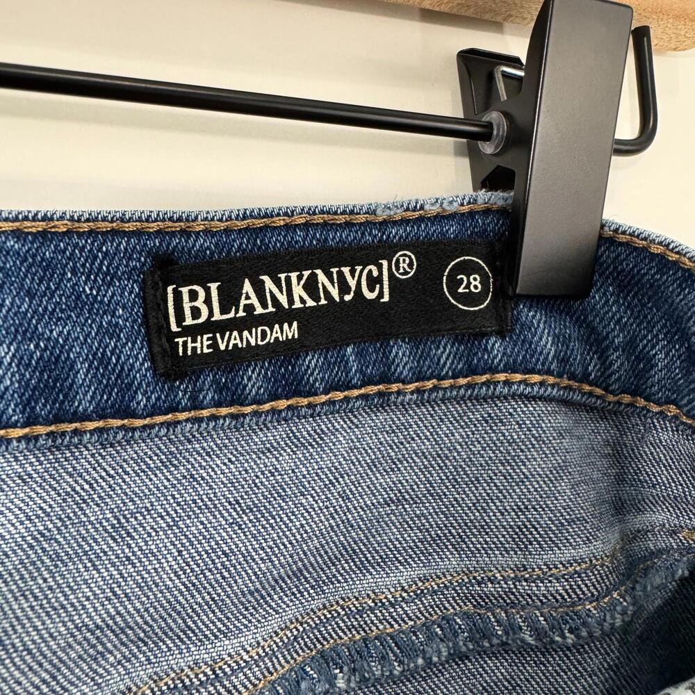 BlankNYC Women’s Size 28 Blue Denim The Vandam Hi Rise Kick Flare Cropped Jeans - Picture 5 of 11